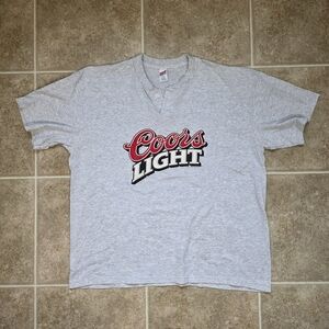 Vintage Coors Light Henley T-Shirt XL 2002 Brewery Beer Logo Tee